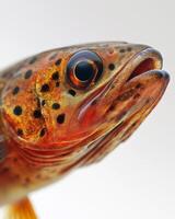 A close up of a brown trout photo