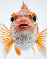 A close up of an orange fish with big eyes photo