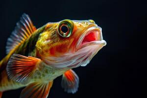 A fish with its mouth open and its mouth open photo
