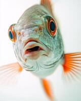 A close up of a fish with a big mouth photo
