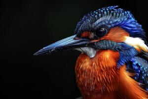 A close up of a colorful bird with a blue beak photo
