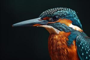 A kingfisher bird is shown in this photo