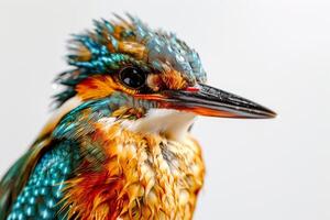 Kingfisher isolated on white background photo