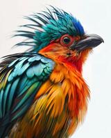A colorful bird with a mohawk on its head photo