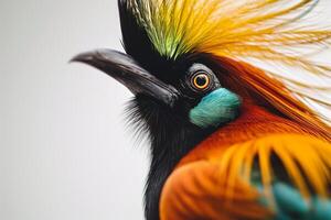 A colorful bird with a long mohawk photo
