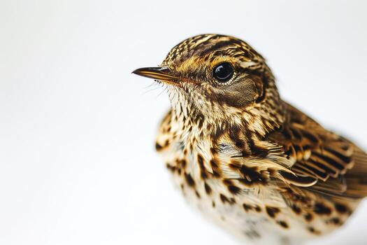 A small bird with brown spots on its head photo