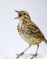 A bird with its mouth open and its beak open photo