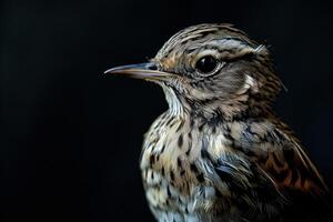 A small bird with a black background photo