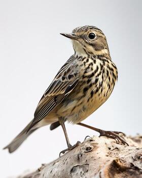 A small bird is perched on a branch photo