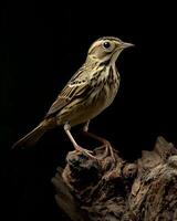 A bird perched on a tree branch photo
