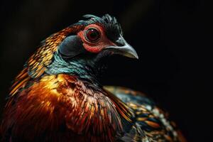 A close up of a colorful pheasant photo
