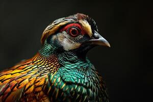 A close up of a colorful pheasant photo