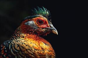 A close up of a colorful bird photo