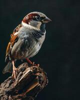A small bird is sitting on a branch photo