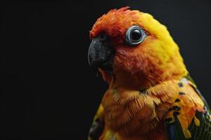 A close up of a colorful parrot photo