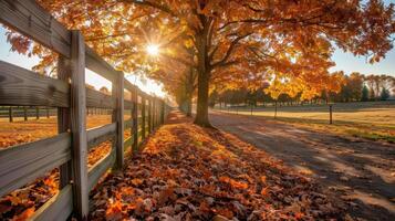 Golden Autumn Along a Country Lane photo