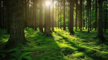 Sunlight Filtering Through the Forest Canopy photo