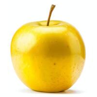 A yellow apple on a white background photo