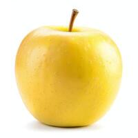 A yellow apple on a white background photo