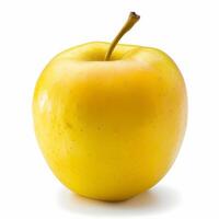 A yellow apple on a white background photo