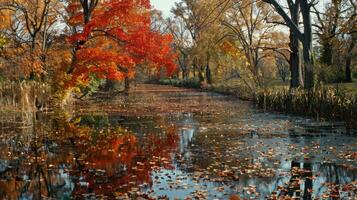 Autumnal Reflection in a Still Pond photo