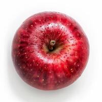 An apple is shown on a white background photo