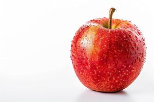 A red apple with water drops on it photo