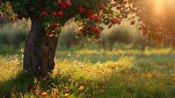 Sunrise in an Apple Orchard photo