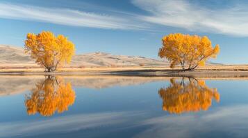Golden Reflections in a Serene Landscape photo