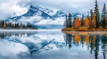 Mountain Reflection in a Serene Lake photo