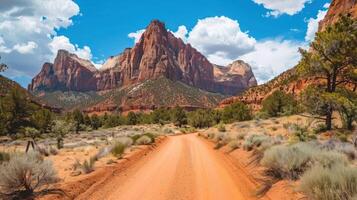 Scenic Dirt Road Through Zion Canyon photo