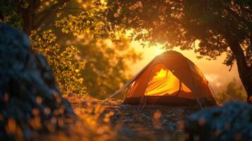 Campsite when Sunset photo