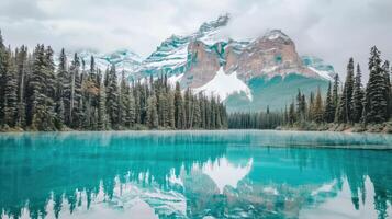 Serene Mountain Lake Reflection photo