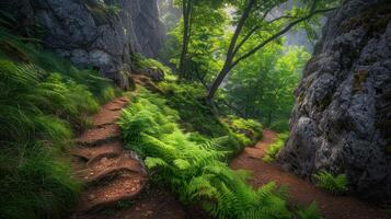 A Path Through a Lush Forest photo