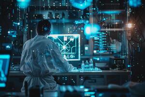 Scientist Analyzing Samples in Advanced Laboratory photo
