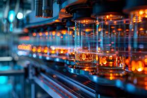 Quantum Computing Laboratory with Glowing Orange Circuitry photo