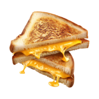 Grilled Cheese Sandwich close up isolated on transparent background png