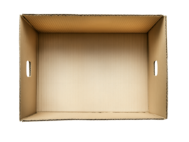 top view of opened cardboard box top view isolated background png