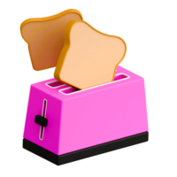 3D Render Pink and Black Toaster Design for Modern Kitchen Appliances png