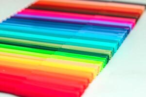 Set of multicolored dry pastels for painting and creativity. photo