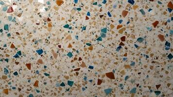 Colorful Terrazzo Countertop Texture with White Background photo