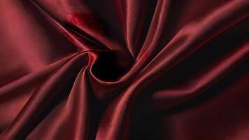 Luxurious Deep Red Satin Fabric Texture with Smooth, Lustrous Finish photo