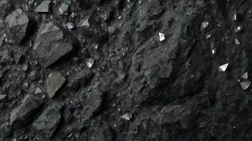 Dark Gray Rough Granite Texture With Crystal Formations photo