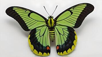 Stunning Green Birdwing Butterfly With Yellow Border photo