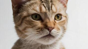 Closeup of a Cat's Muzzle Against a White Background photo
