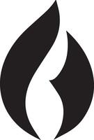 A solid black color fire flame, designed for multipurpose use. Its clean, minimalistic design makes it versatile for various applications, including logos, icons, and graphic designs vector