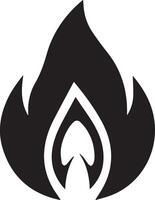 A solid black color fire flame, designed for multipurpose use. Its clean, minimalistic design makes it versatile for various applications, including logos, icons, and more vector