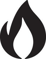 A black color fire flame icon designed for various companies. The design is clean, visually striking, and captivating, making it ideal for logos, posters, t-shirts, and more vector
