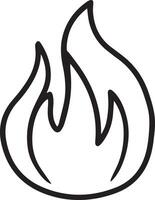A black color flame icon designed for various companies. The design is clean, visually striking, and captivating, making it ideal for logos, posters, t-shirts, and different types of graphic projects vector