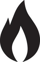 A solid black color fire, designed for multipurpose use. Its clean, minimalistic design makes it versatile for various applications, including logos, icons, and graphic designs vector